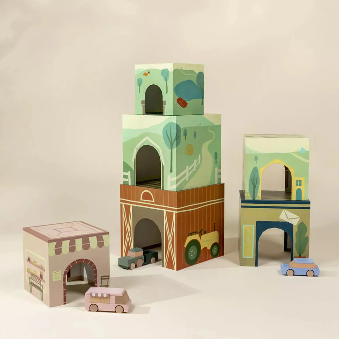 Coco Village Set of 6 Oversized Stacking Boxes -The Countryside