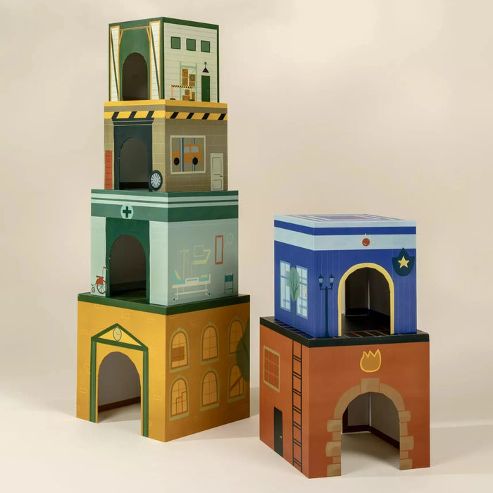 Coco Village Set of 6 Oversized Stacking Boxes | The Buildings