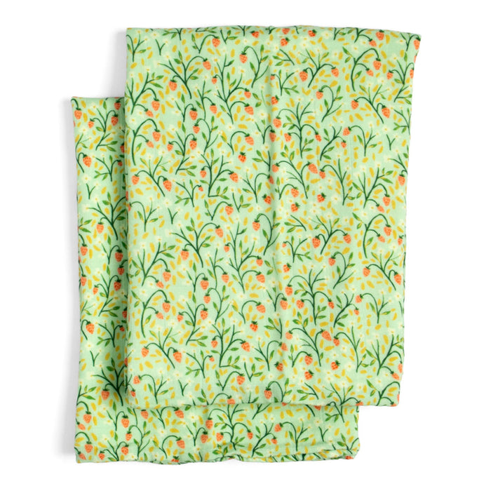 Strawberry Meadow Baby Burp Cloths – Muslin Set of 2