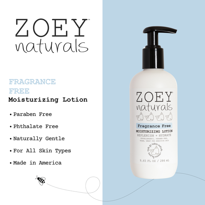 Zoey Naturals Fragrance Free Moisturizing Lotion - 9.65oz