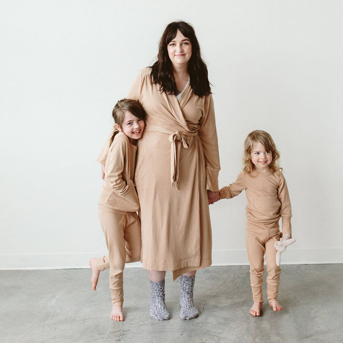 Viscose Bamboo + Organic Cotton Womens Robe - Sandstone