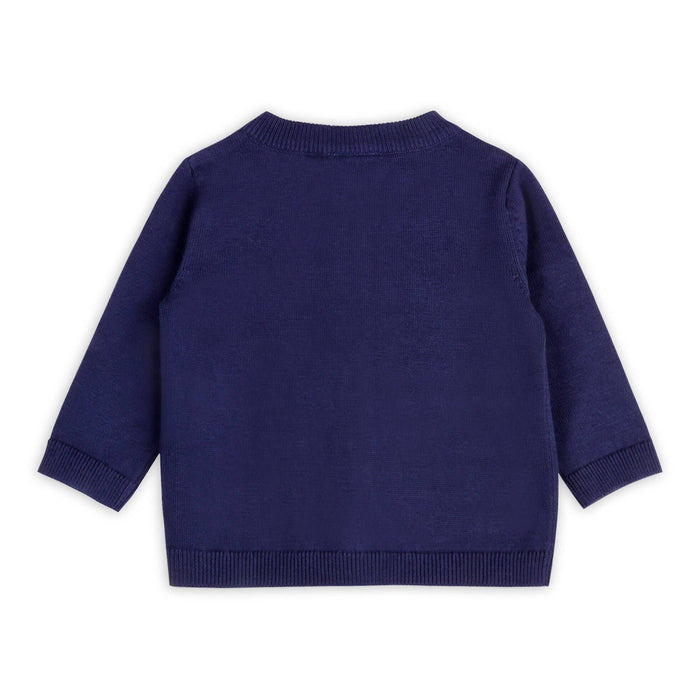 Viverano Organics Dog Pocket Embroidered Sweater Knit Baby Cardigan