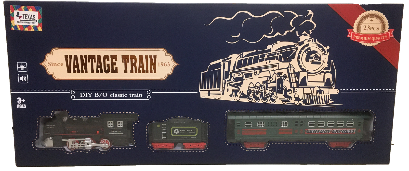 Vintage Classic Train Set with Tracks and Accessories
