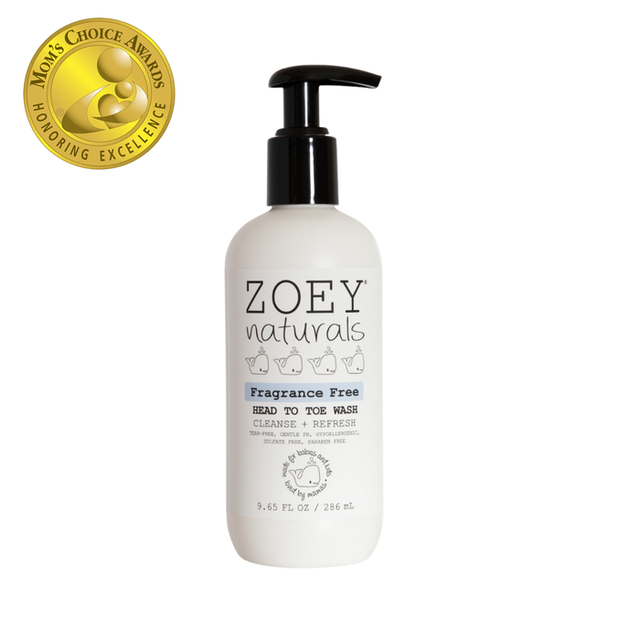 Zoey Naturals Fragrance Free Head To Toe Wash - 9.65oz