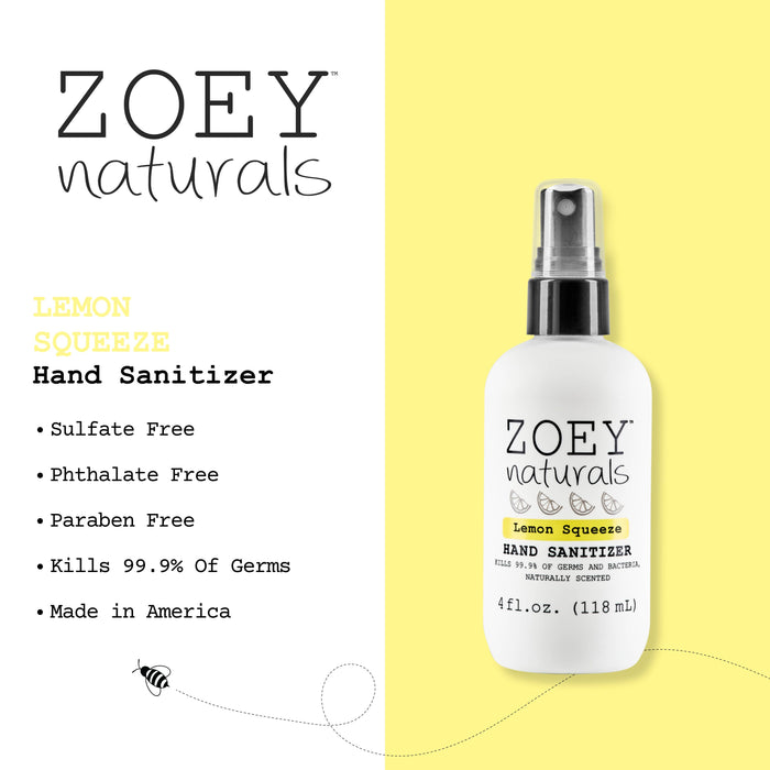 Zoey Naturals Lemon Squeeze Hand Sanitizer  - 4oz