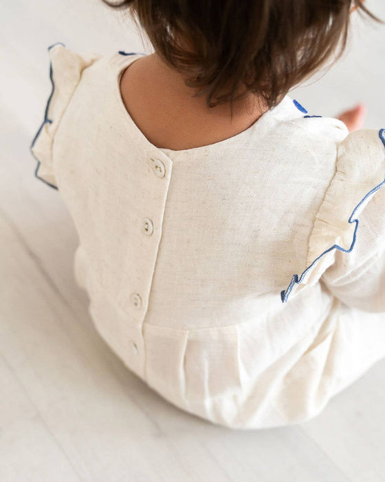 Viverano Organics Atrani Embroidered Baby Romper & Headband (Organic)