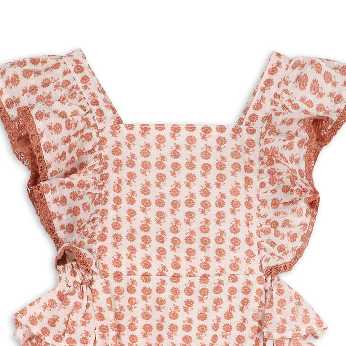 Viverano Organics Vienna Floral Printed Dotted Dobby Baby Romper (Organic)