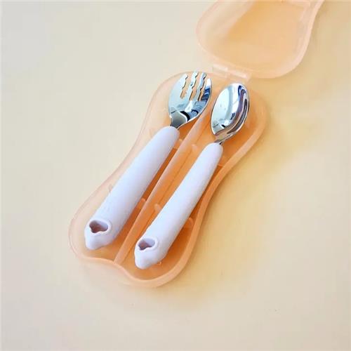 Minito & Co. Silicone & Stainless Steel kids Utensils with Case