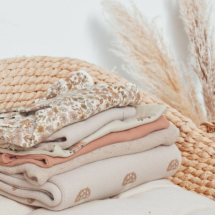 Aster & Oak Mushroom Knit Blanket