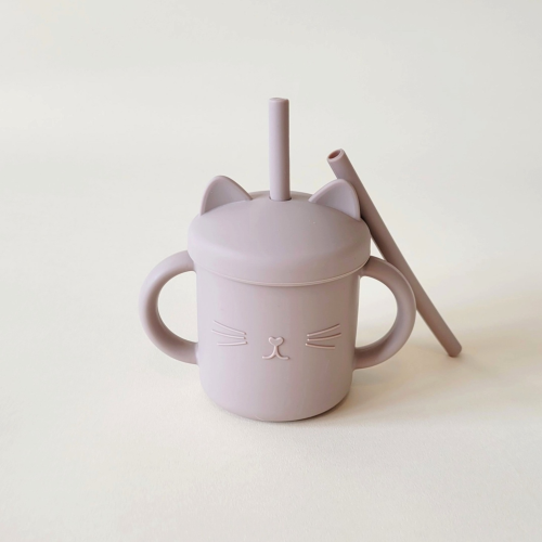 Minito & Co. Meow Double Handle Straw Cup