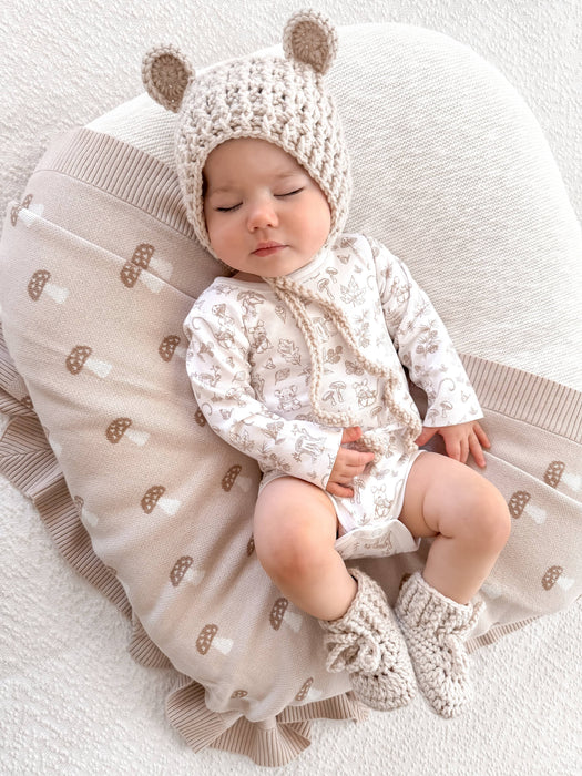 Aster & Oak Mushroom Knit Blanket