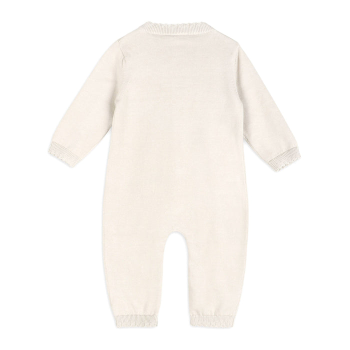 Evie Bow Pointelle Knit Baby Jumpsuit (Organic Cotton)