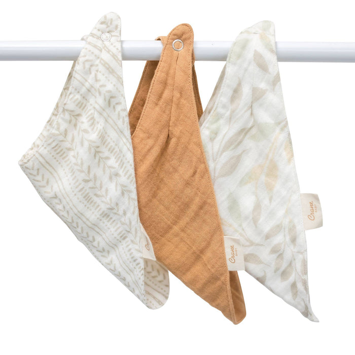 Willow Leaf Muslin Cotton Bandana Baby Bib (3 Pack)