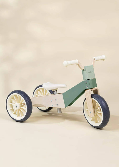 Coco Village Wooden Balance Bike - 3 in 1 - Seafoam