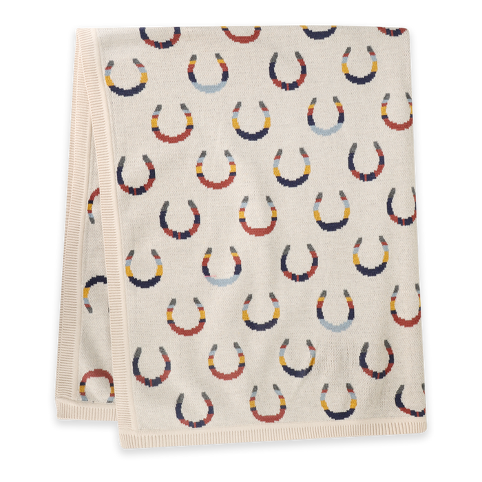 Horseshoe - Organic Cotton Jacquard Knit Baby Blanket