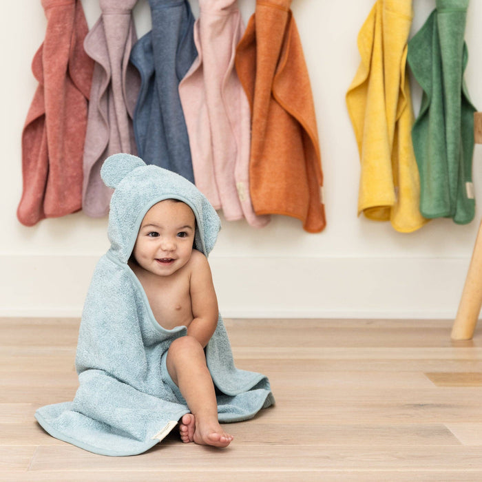 Bella Tunno | Hooded Towel + Wash Mitt Set Fog