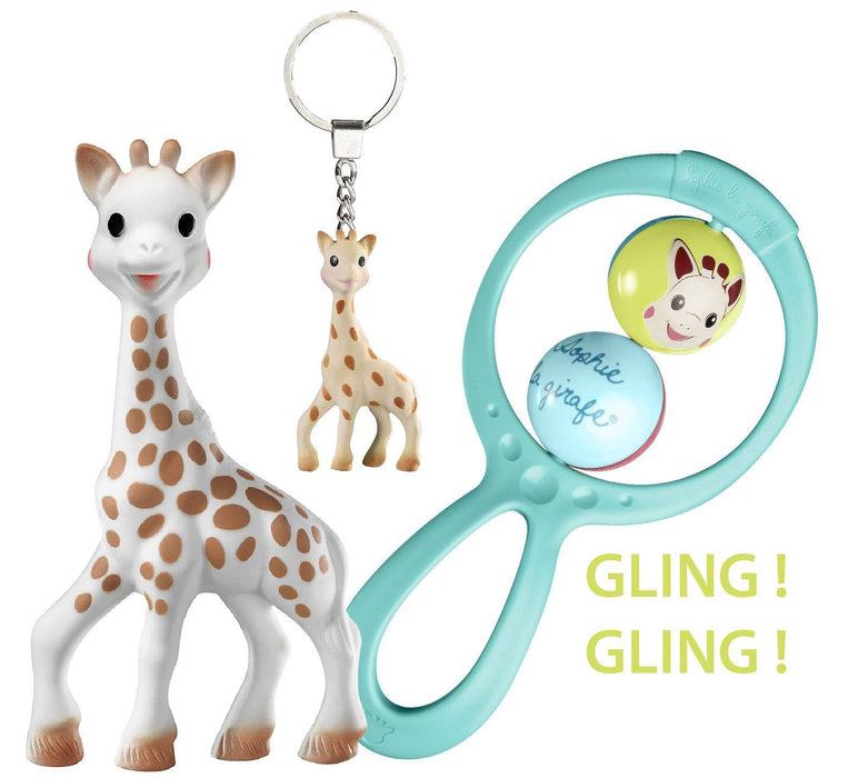 Gift Set Sophie La Girafe + Key Chain + Swing Rattle