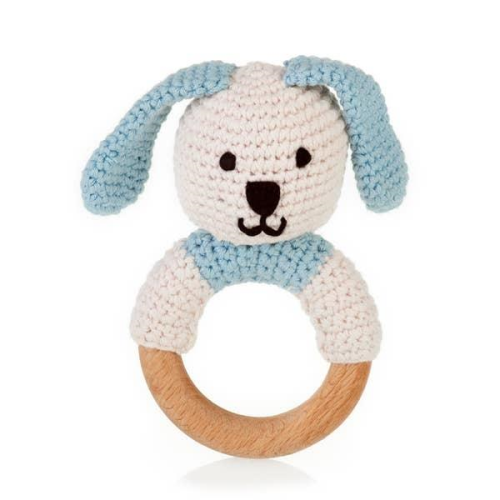 Pebble Organic Wooden Teething Ring Bunny