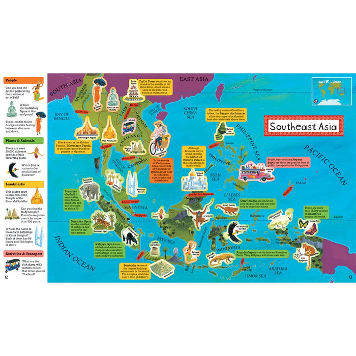 Barefoot Books World Atlas Sticker Book - Paperback