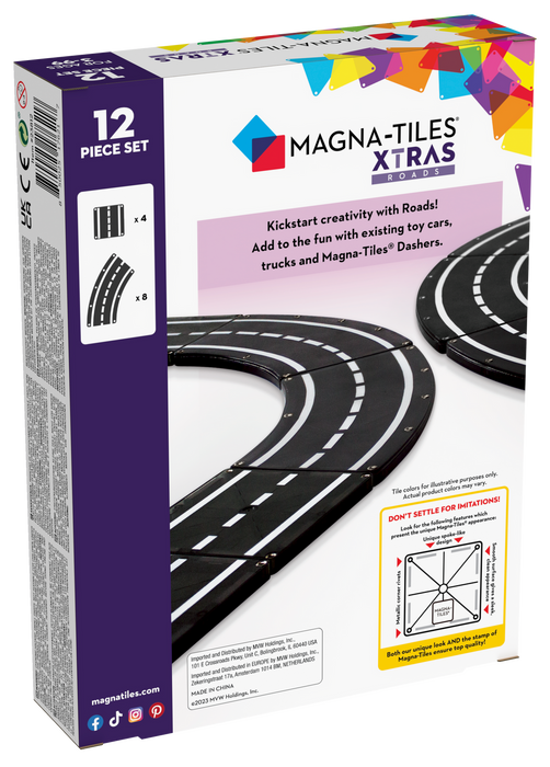 Magna-Tiles Xtras: Roads 12-Piece Set