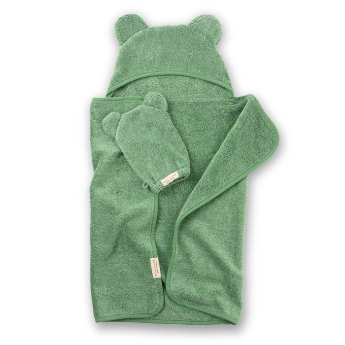 Bella Tunno | Hooded Towel + Wash Mitt Set Sea Foam