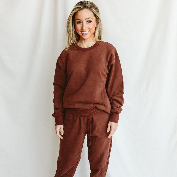 Adult Terry Sweatsuit Top - Redwood