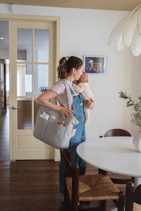 Organic cotton diaper bag - Gingham collection