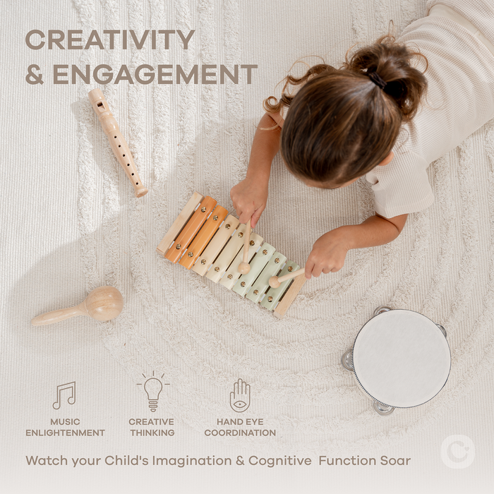 Kids Musical Instruments Set, Montessori Toys by Comfy Cubs