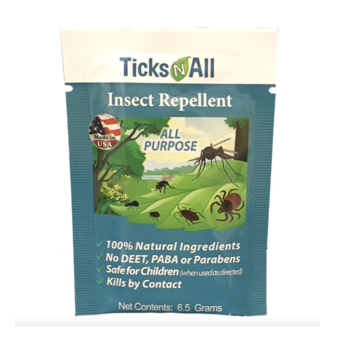 Ticks-N-All All Natural All Purpose Insect Repellent Wipes