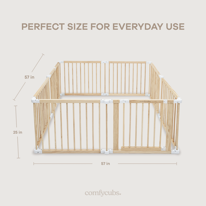 Baby Gate Playpen - Pine Wood Foldable Playpen by Comfy Cubs