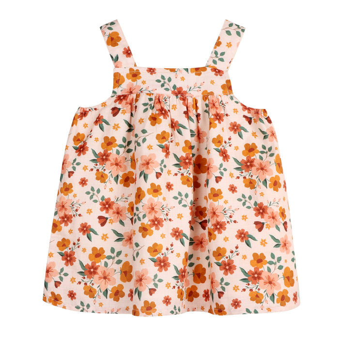 Summer Floral Baby Girl Dress + Bloomer (Organic Muslin)