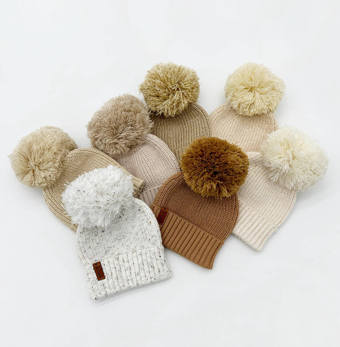 Cotton Knit Pom Beanie