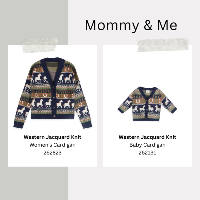 Western Jacquard Knit Baby Cardigan (Organic Cotton)