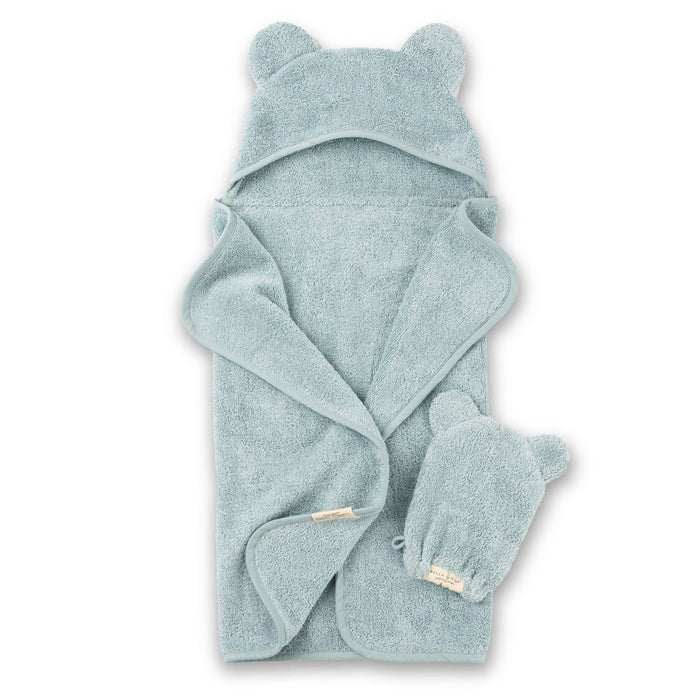 Bella Tunno | Hooded Towel + Wash Mitt Set Fog
