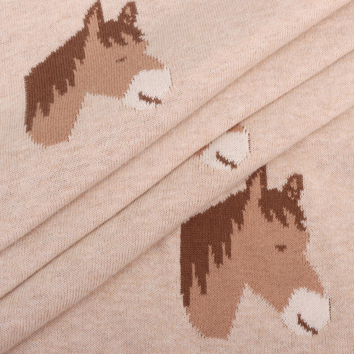 Viverano Organics Horse Dreams - Organic Cotton Jacquard Knit Baby Blanket