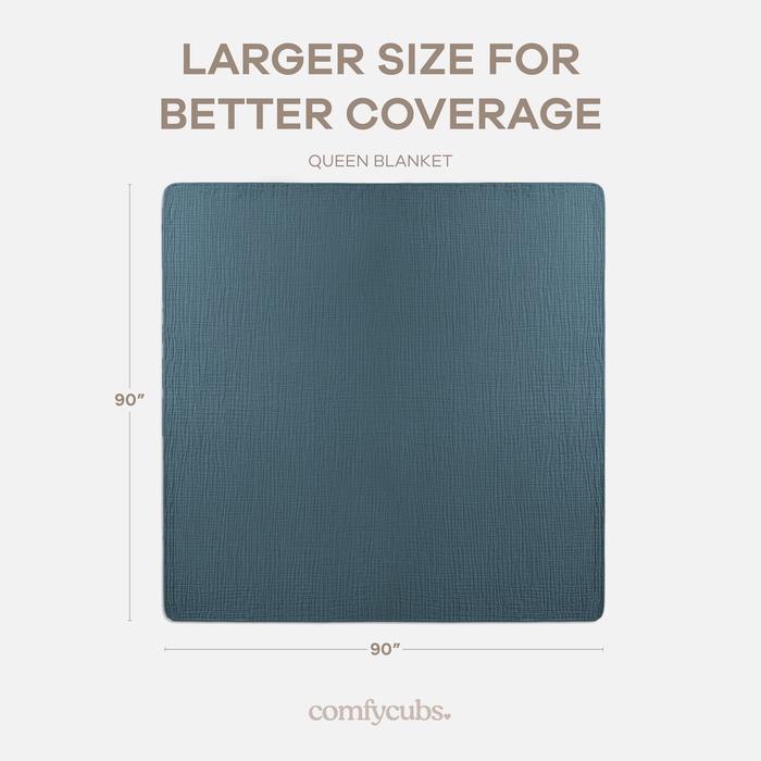 Muslin Blanket for Adults, 6-Layer Bedding by Comfy Cubs