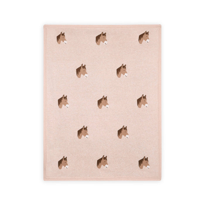 Viverano Organics Horse Dreams - Organic Cotton Jacquard Knit Baby Blanket