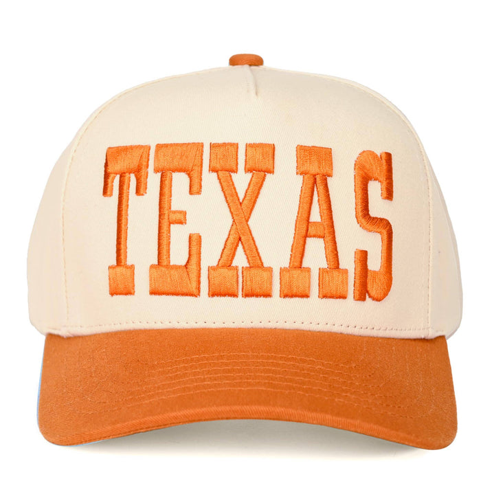 Retro Two Tone Cap - Texas - Orange/Beige