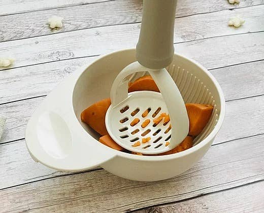 Baby Food Masher Bowl Beige