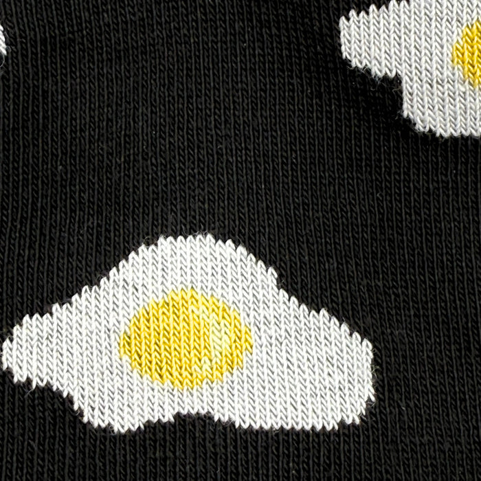 Kid's Bacon & Eggs Black Socks