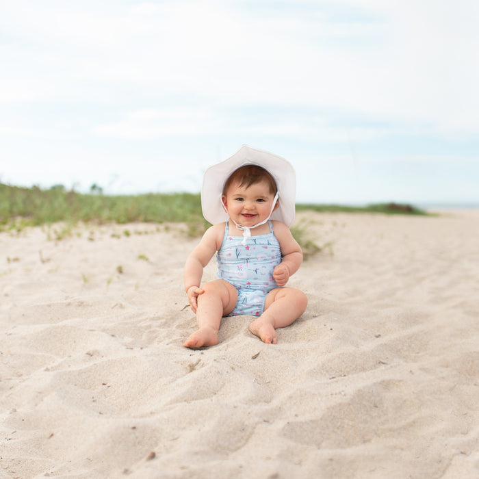 iPlay Classic Swimsuit with Built-In Swim Diaper (Light Aqua Swan)