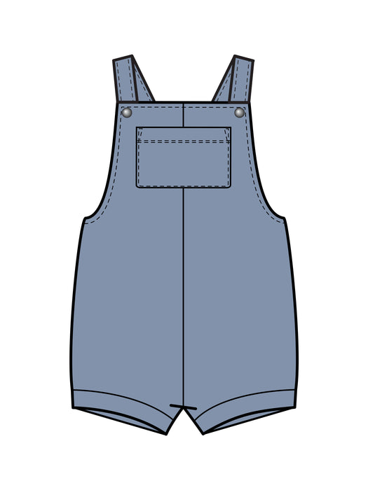 Colored Organics Baby Jesse Overall Shorts - Rain