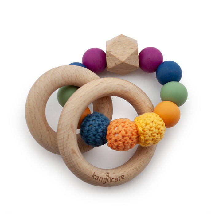 Kanga Care Silicone & Wood Crocheted Teething Ring