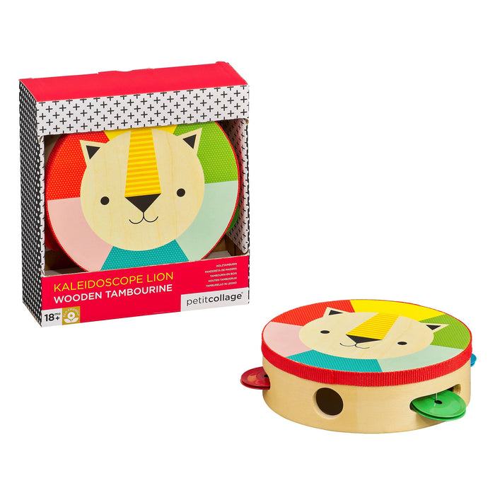 Kaleidoscope Wooden Lion Tambourine
