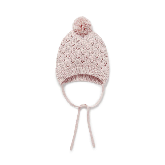 Rose Blush Pointelle Knit Bonnet