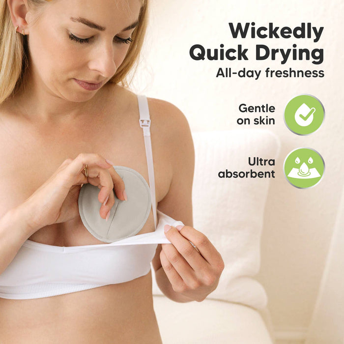 KeaBabies 14pk Comfy Nursing Pads, Reusable Breastfeeding Pads