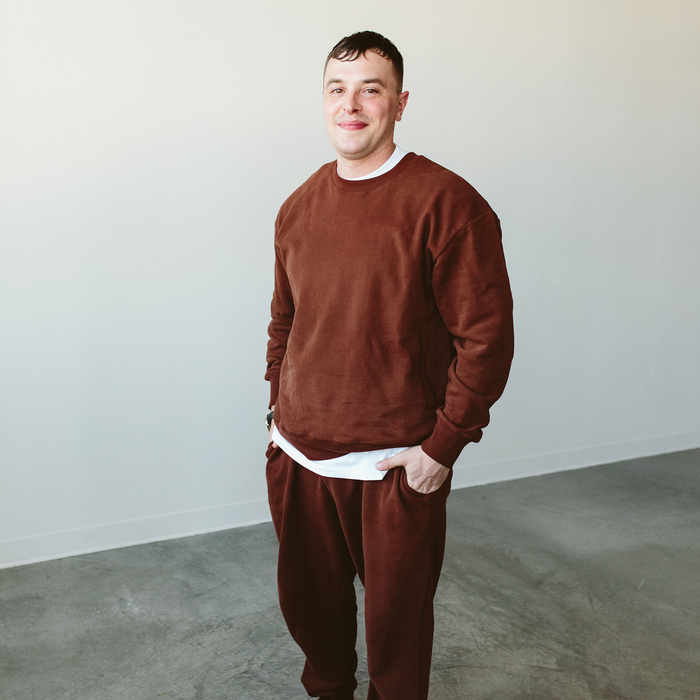 Adult Terry Sweatsuit Top - Redwood