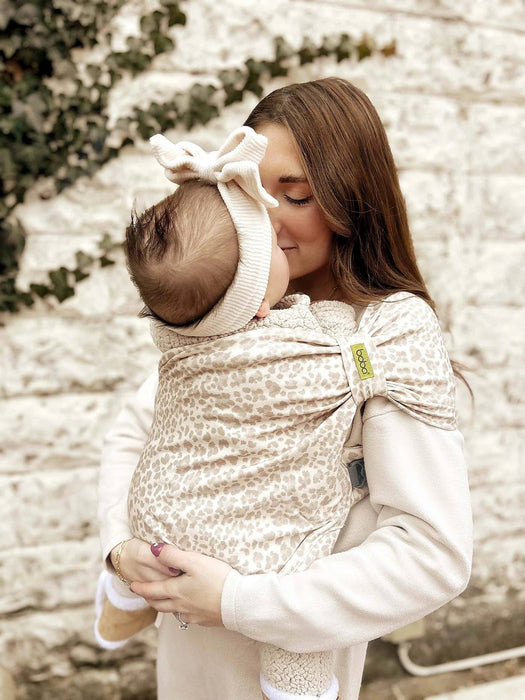 Boba Bliss Baby Wrap Carrier in Sand Leopard