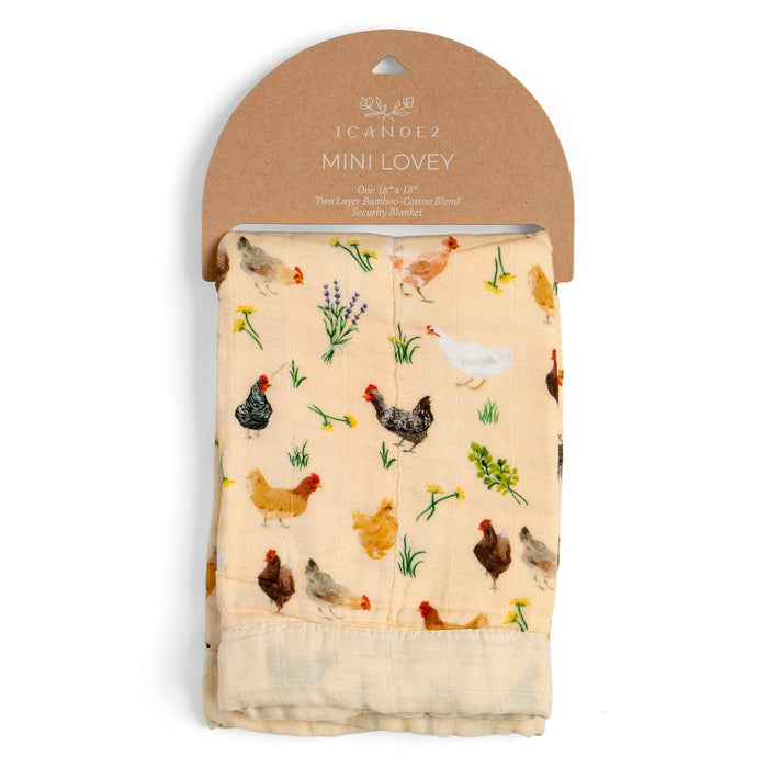 Chicken Meadows Baby Lovey Muslin Blanket