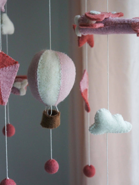 Gamcha Mobile - Airballoon/Plane/Kite, Coral/Pink